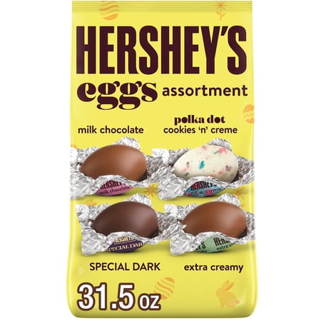 Hershey's Assorted Flavored Eggs Easter Candy, Bag 31.5 oz, 158 Pieces