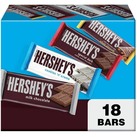 Hershey's Assorted Milk Chocolate and White Creme Candy, Box 27 oz, 18 Bars