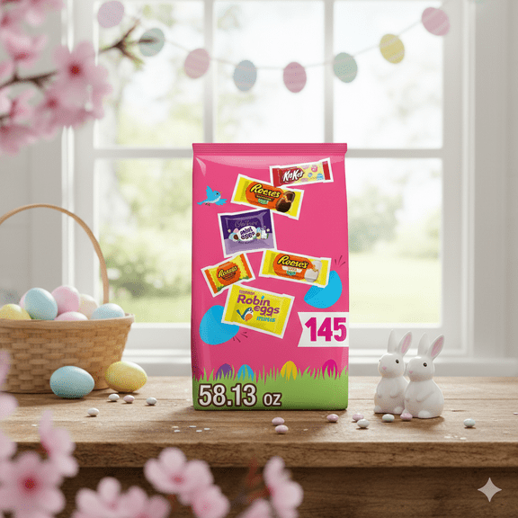 Hersheys Best of Easter Variety Pack Candy, 145 Pieces Assorted Chocolate & Sweet Favorites