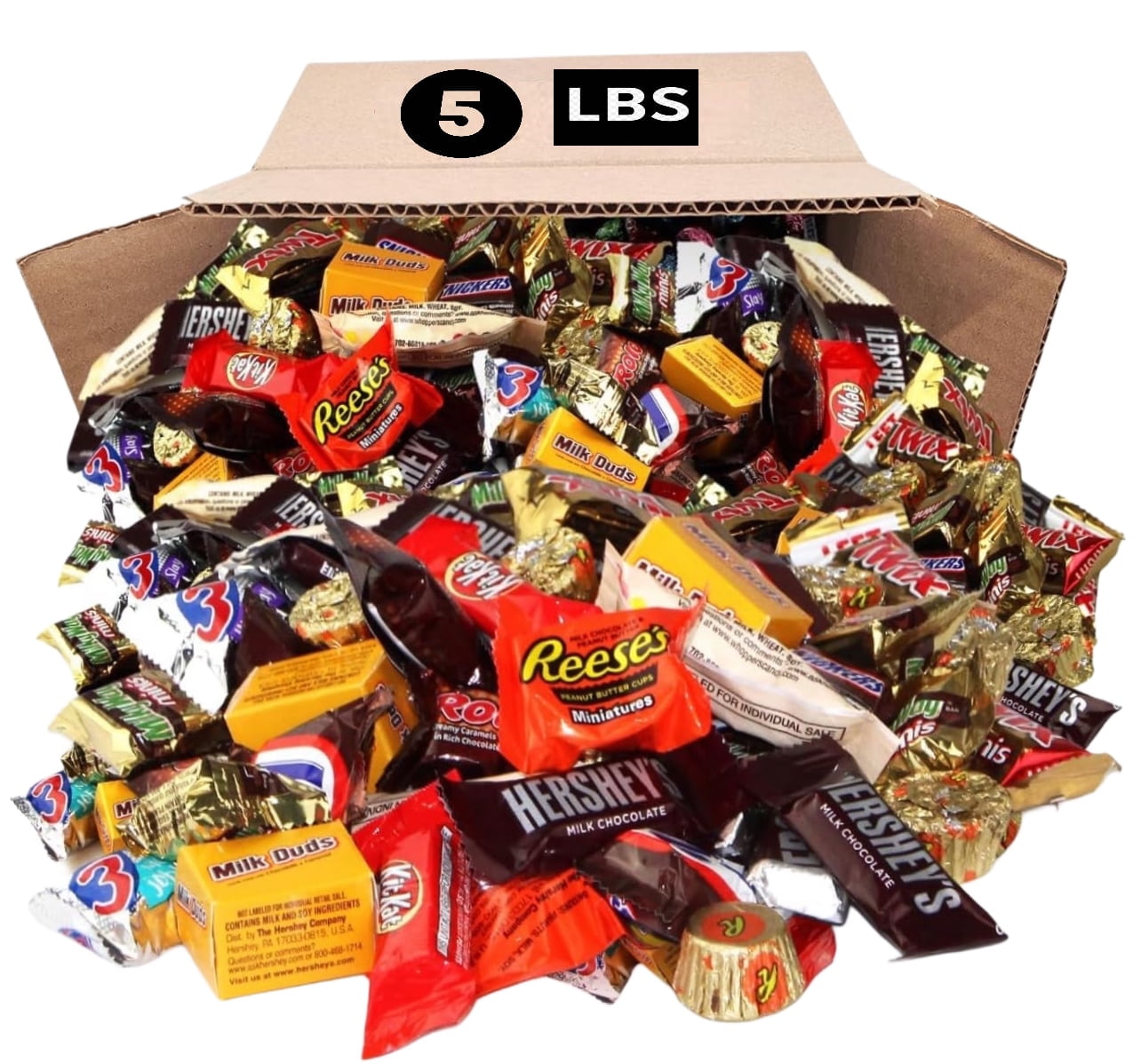Hershey's Bulk Chocolate Candy Variety Pack, Assorted Individually Wrapped Candies, 5 lbs.