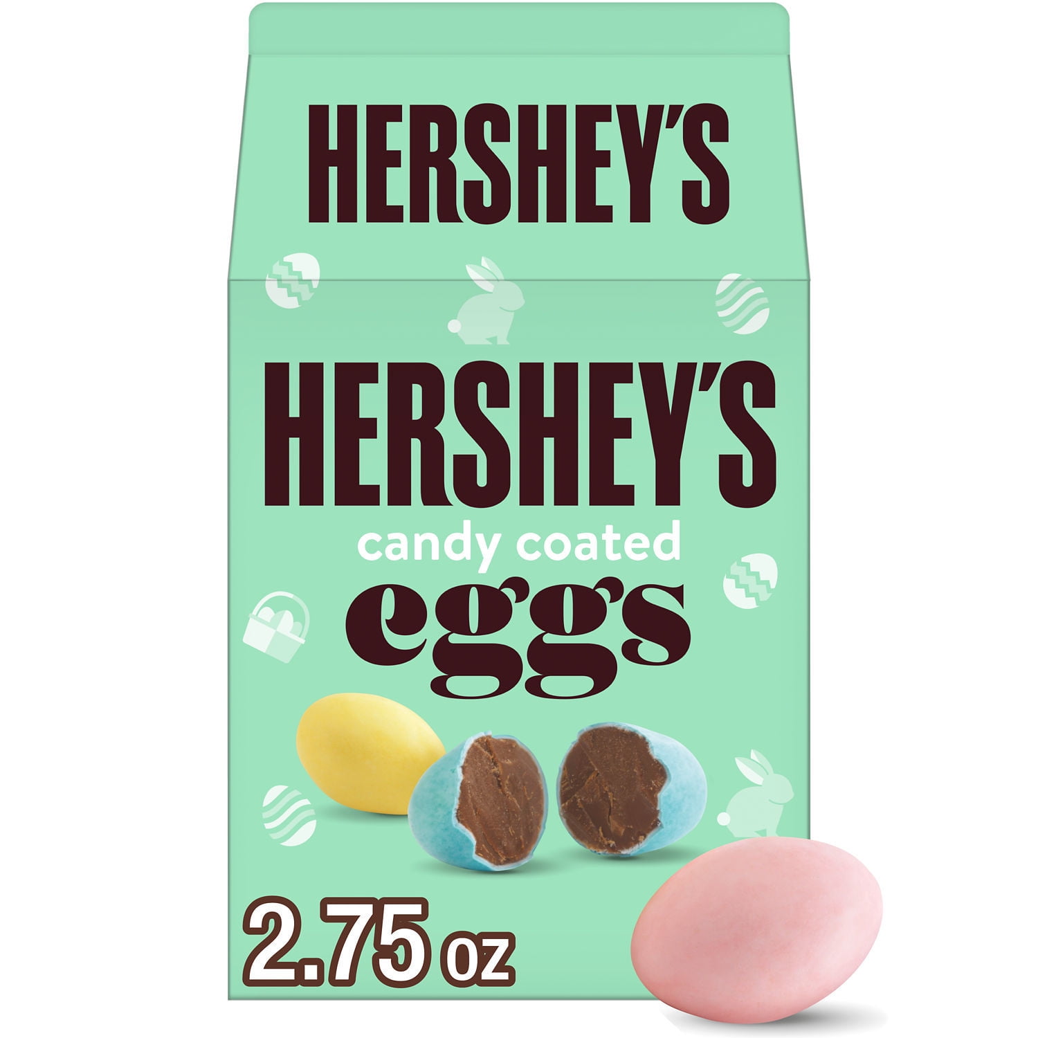 Hershey's Candy Coated Milk Chocolate Eggs Easter Candy, Carton 2.75 oz