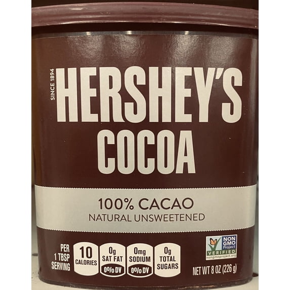 Hershey's Cocoa 100% CACAO Natural Unsweetened Powder 8 oz tub