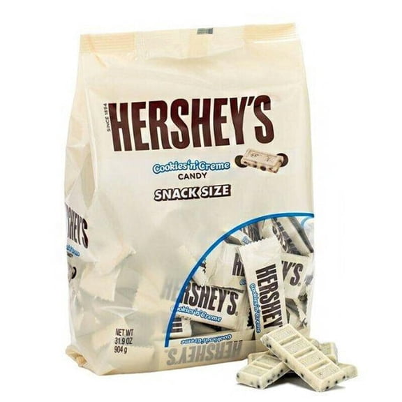 Hershey's Cookies 'n' Crème Snack Size Candy Bar, Bulk 2 Pounds Bag