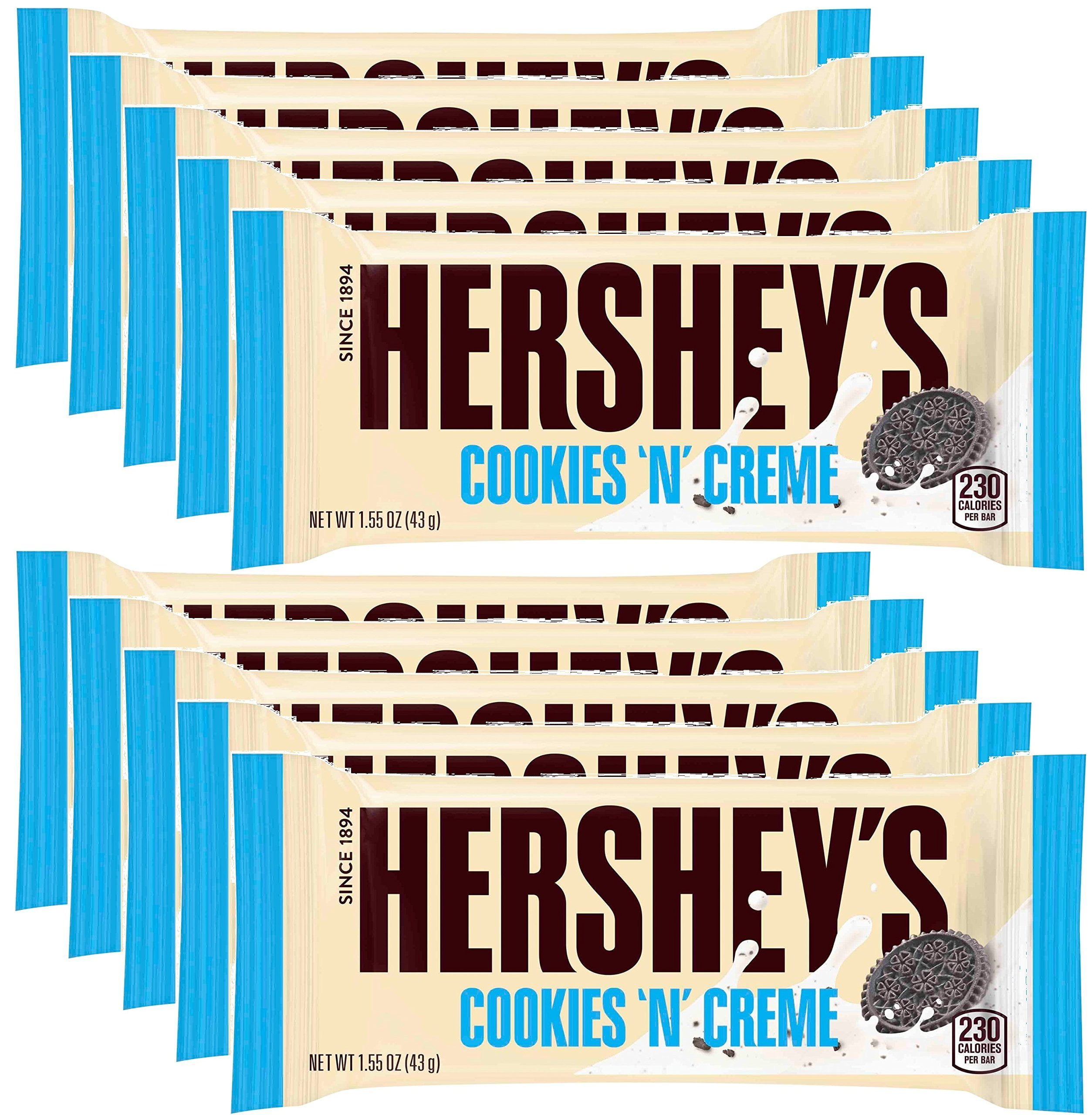 Hershey's Cookies 'n' Creme Bar, 1.55-Ounce Bar Pack of 10