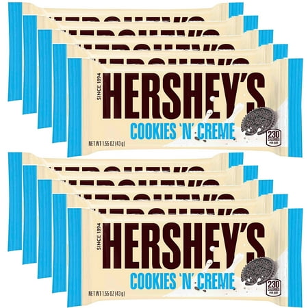 Hershey's Cookies 'n' Creme Bar, 1.55-Ounce Bar Pack of 10