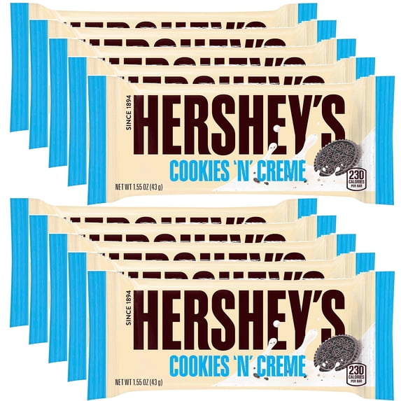 Hershey's Cookies 'n' Creme Bar, 1.55-Ounce Bar Pack of 10