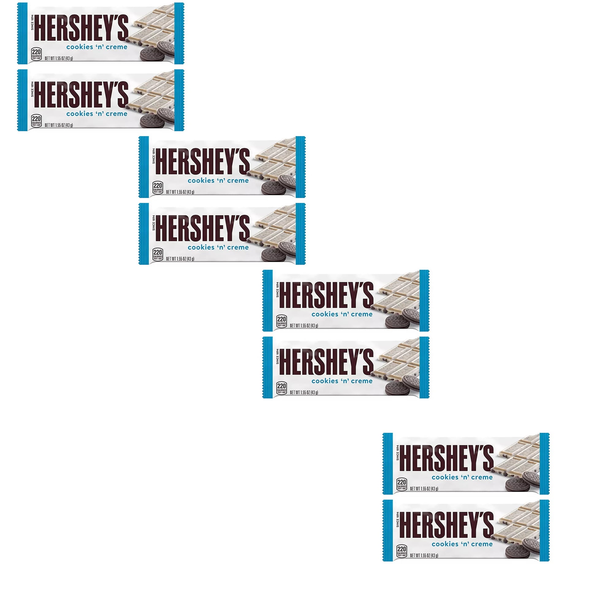 Hershey's Cookies 'n' Creme Candy, 8 Pack, 1.55 oz Bars
