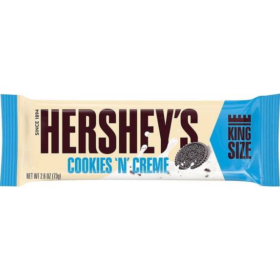 HERSHEY'S Cookies 'n' Creme King Size Bars, 2.6 oz, 18 Count