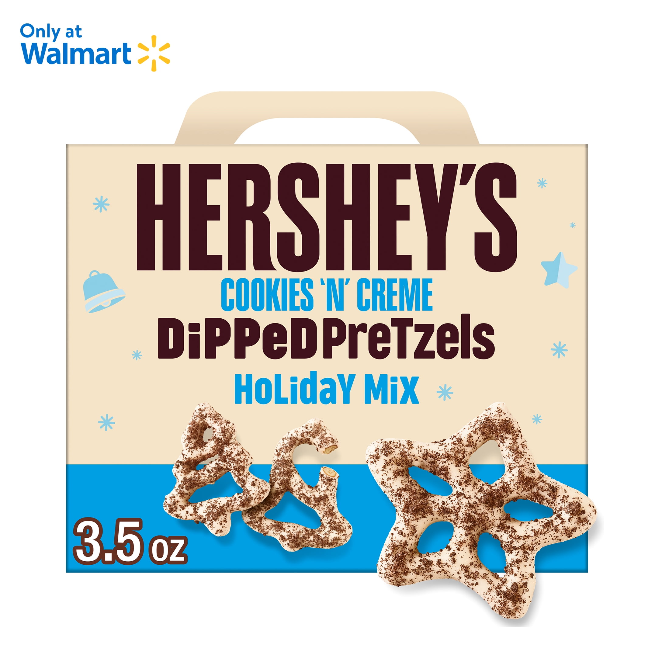 Hershey's Cookies 'n' Creme Holiday Mix Christmas Dipped Pretzels, Gift Box 3.5 oz