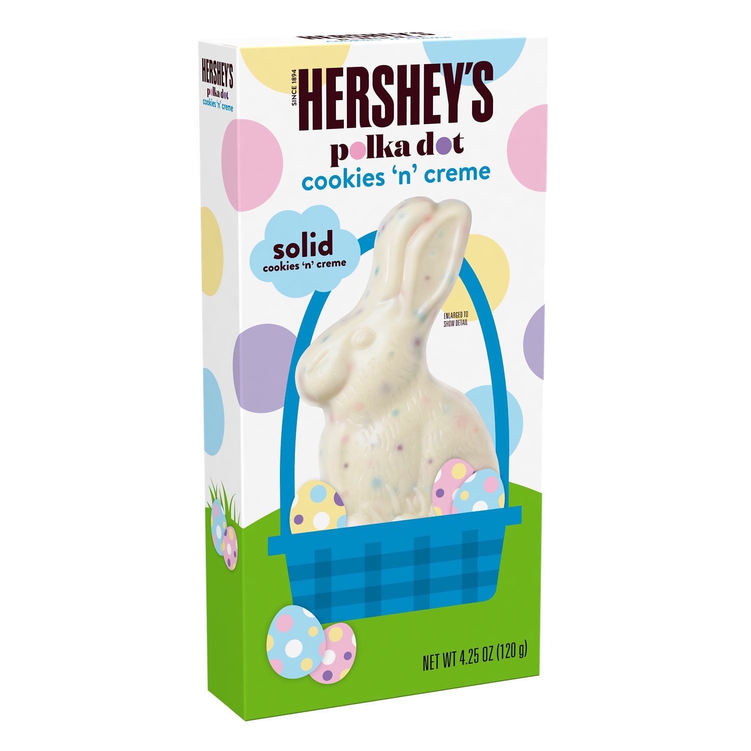 Hershey's Cookies 'n' Creme Polka Dot Bunny Easter Candy, Gift Box 4.25 oz