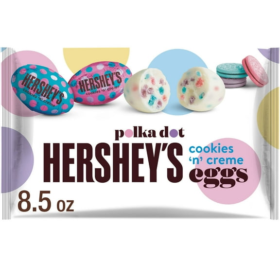 Hershey`s Cookies 'n' Creme Polka Dot Eggs, Easter Candy Bag, 8.5 oz