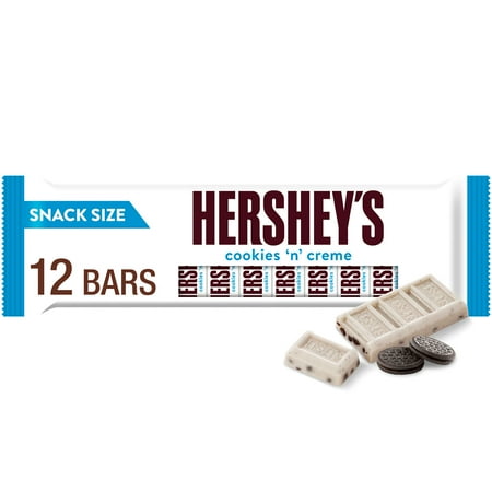 Hershey's Cookies 'n' Creme Snack Size Candy, Bars 0.45 oz, 12 Count