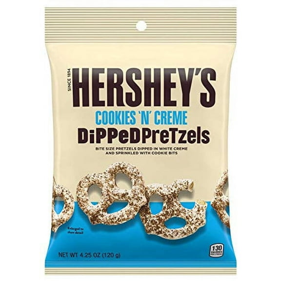 Hershey's Dipped Pretzels, 4.25 oz. Bags, Case of 12 (Cookies 'N' Creme)
