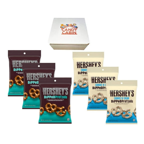 Hershey's Dipped Pretzels  Hershey's Cookies 'N' Creme Dipped Pretzels, Box by CANDY CABIN Original - Cookies 'N' Creme, 6 Pack