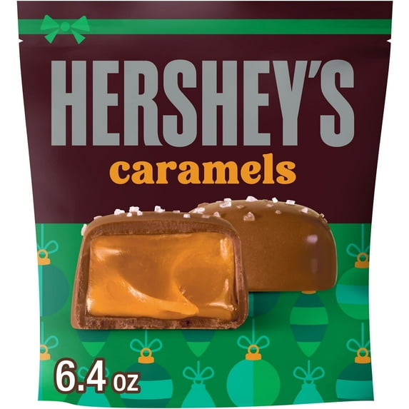 Hershey's Extra Creamy Milk Chocolate Caramels Christmas Candy, Bag 6.4 oz