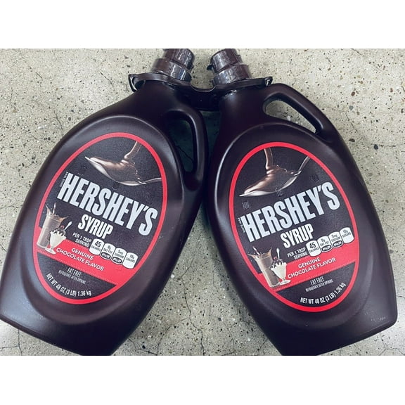 Hershey's Genuine Chocolate Syrup 48 Oz Bottle - FAT FREE - 2 PACK