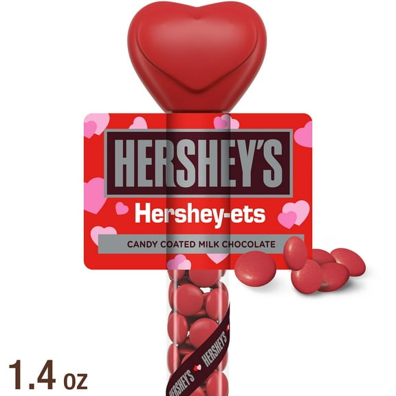 Hershey's Hershey-Ets Milk Chocolate Valentine's Candy, Plastic Cane 1.4 oz
