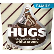 Hershey's Hugs Milk Chocolate and White Creme Candy, Family Pack 16.1 oz