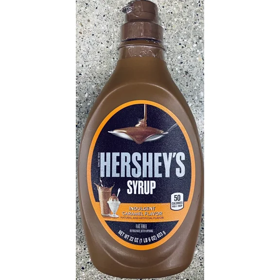 Hershey's INDULGENT CARAMEL Flavor Syrup 22 Oz Bottle - FAT FREE - FREE SHIP