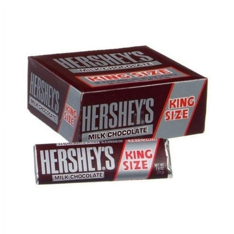 HERSHEY'S Milk Chocolate King Size Candy Bar, 2.6 oz