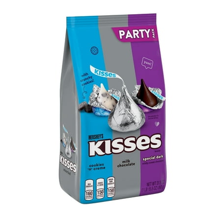 Hershey's Kisses Assorted Chocolate and White Creme Candy, Party Pack 31.5 oz