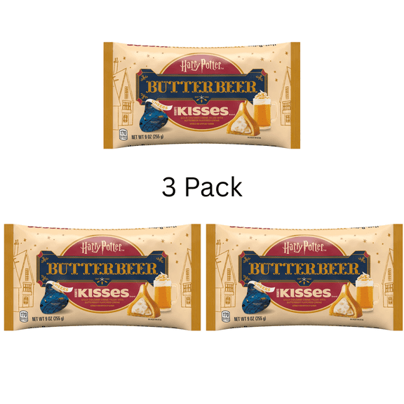 Hershey's Kisses Butterbeer Flavored Harry Potter Themed, 3 Pack, 9 oz Bags
