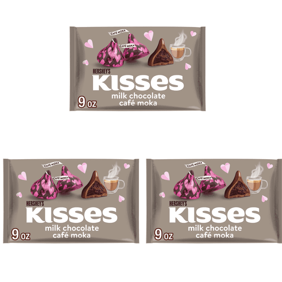 Hershey's Kisses Cafe Moka Flavored Chocolate Candy 3 Pack, 9 oz per Bag