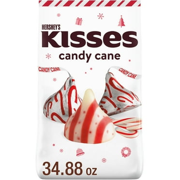 Hershey's Kisses Candy Cane Flavored Christmas Candy, Bulk Bag 34.88 oz