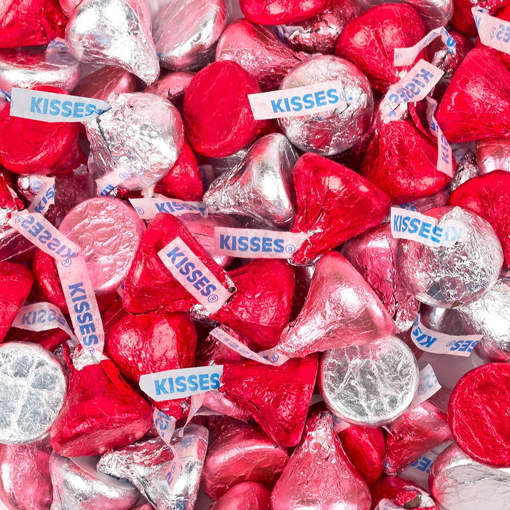 100 Pcs Valentine's Day Candy Hershey's Kisses Love Mix - (1 lb,  Approx. 100 Pcs)