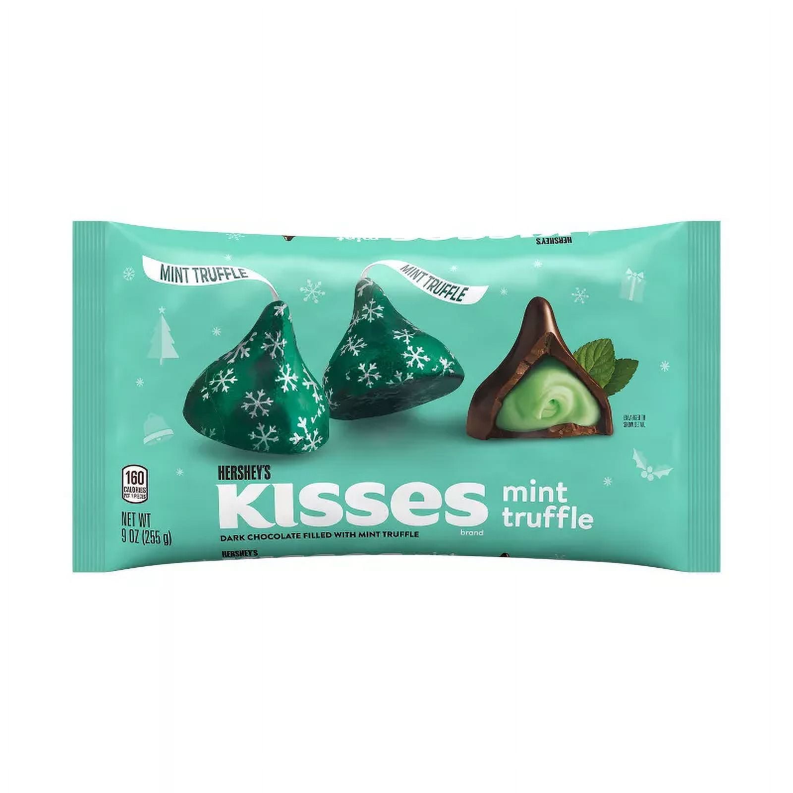 Hershey's Kisses Christmas Mint Truffle Flavored Dark Chocolate Ca