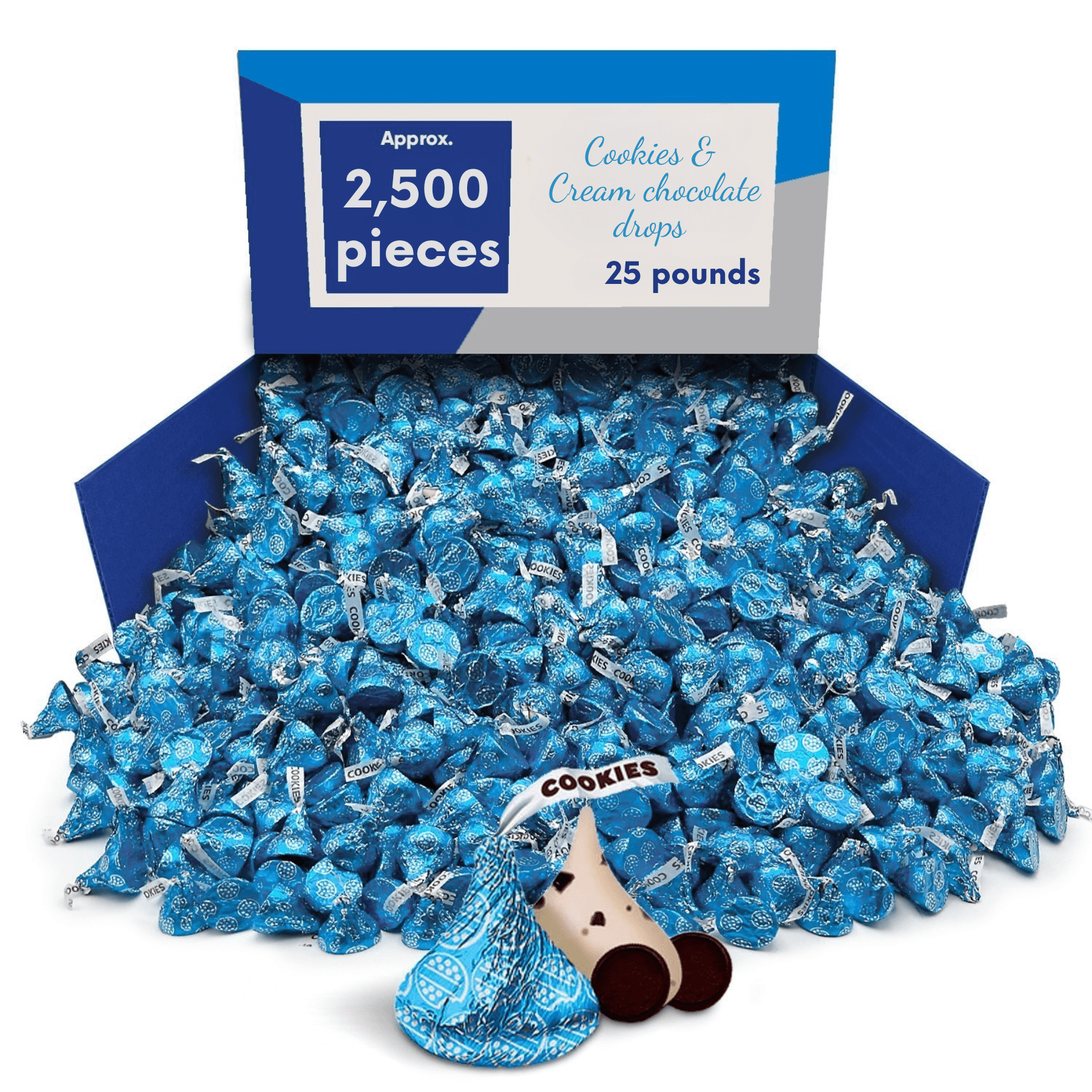 Hershey's Kisses Cookies & Cream Chocolate - 25 lb