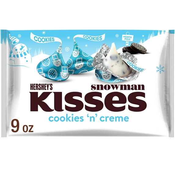 Hershey's Kisses Cookies 'n' Creme Christmas Candy, Bag 9 oz