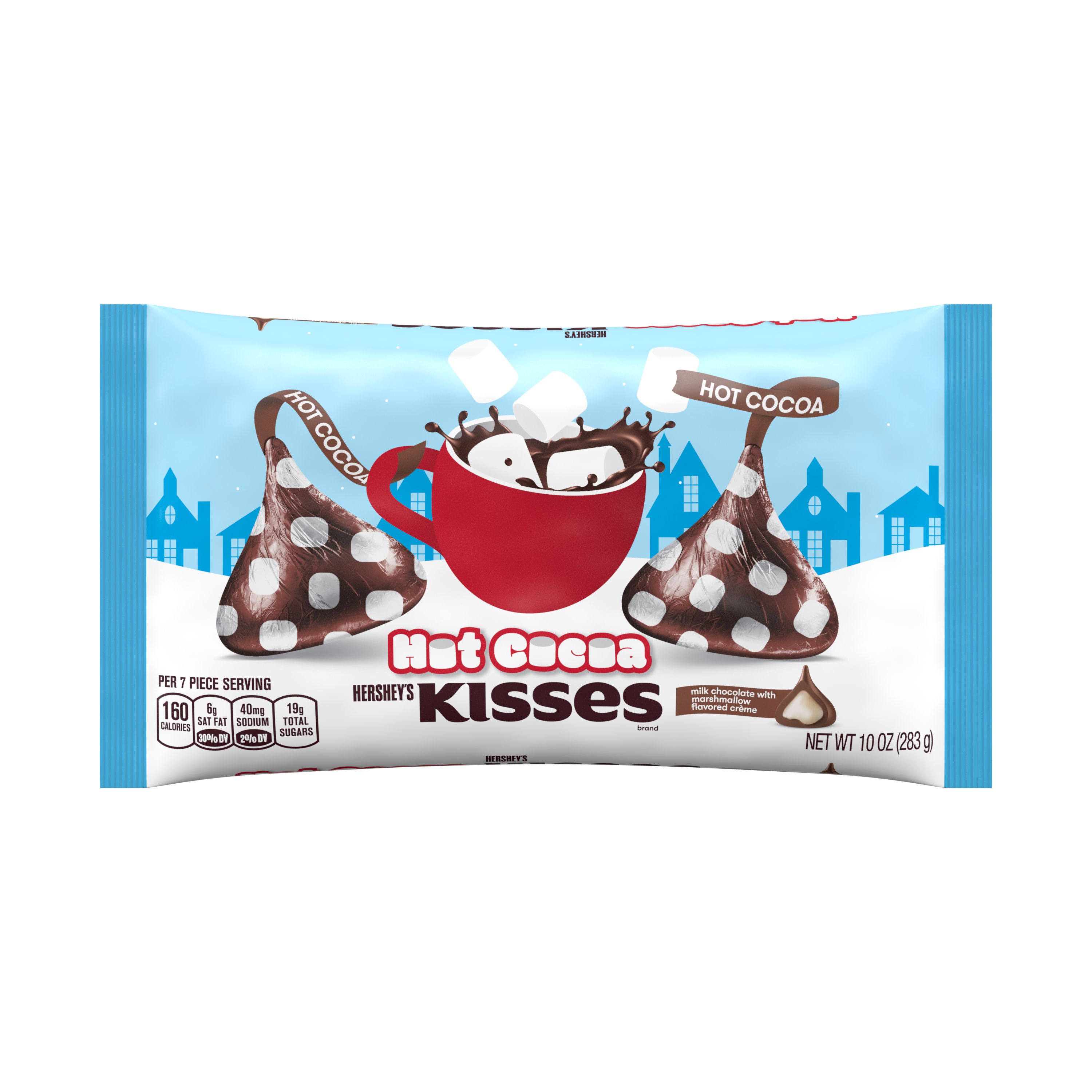 Hershey's Kisses Hot Cocoa Chocolate Candy, Holiday Bag, 10 Oz. - image 1 of 6