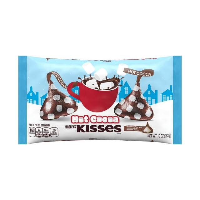 Hershey's Kisses Hot Cocoa Chocolate Candy, Holiday Bag, 10 Oz.
