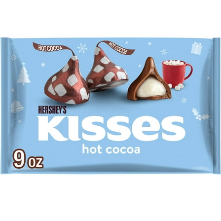 Hershey's Kisses Hot Cocoa Flavored Christmas Candy, Bag 9 oz