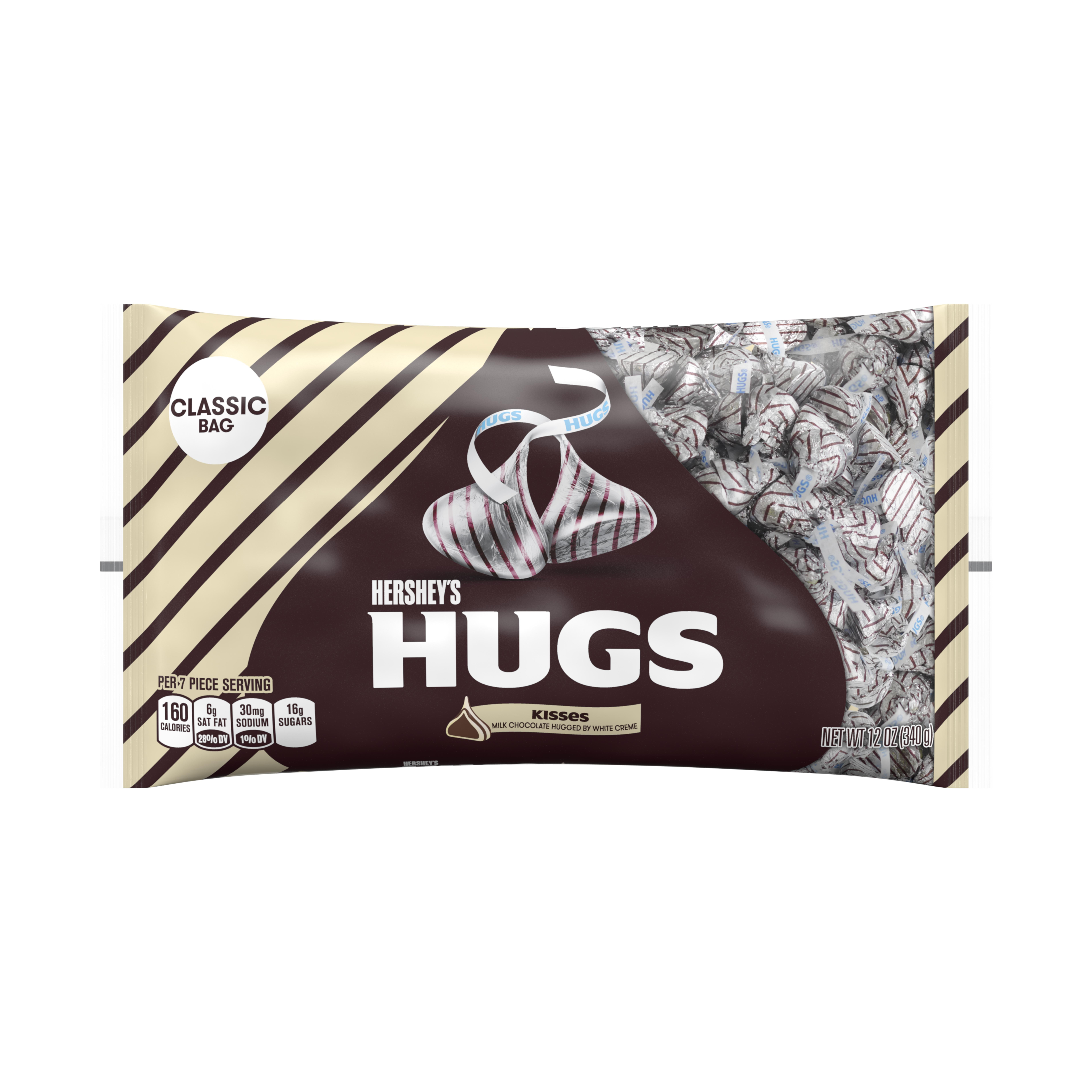 Hershey's Kisses Hugs White Cr&acuteme Milk Chocolate, 12 Oz.