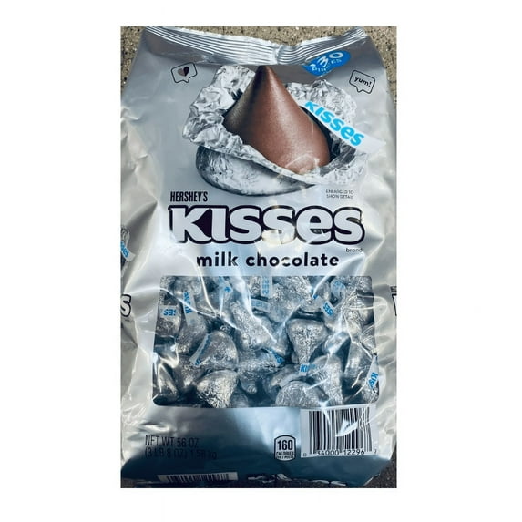 Hershey's Kisses Milk Chocolate 56 Oz Ounce Candy Bulk Bag Candies 330 Pieces