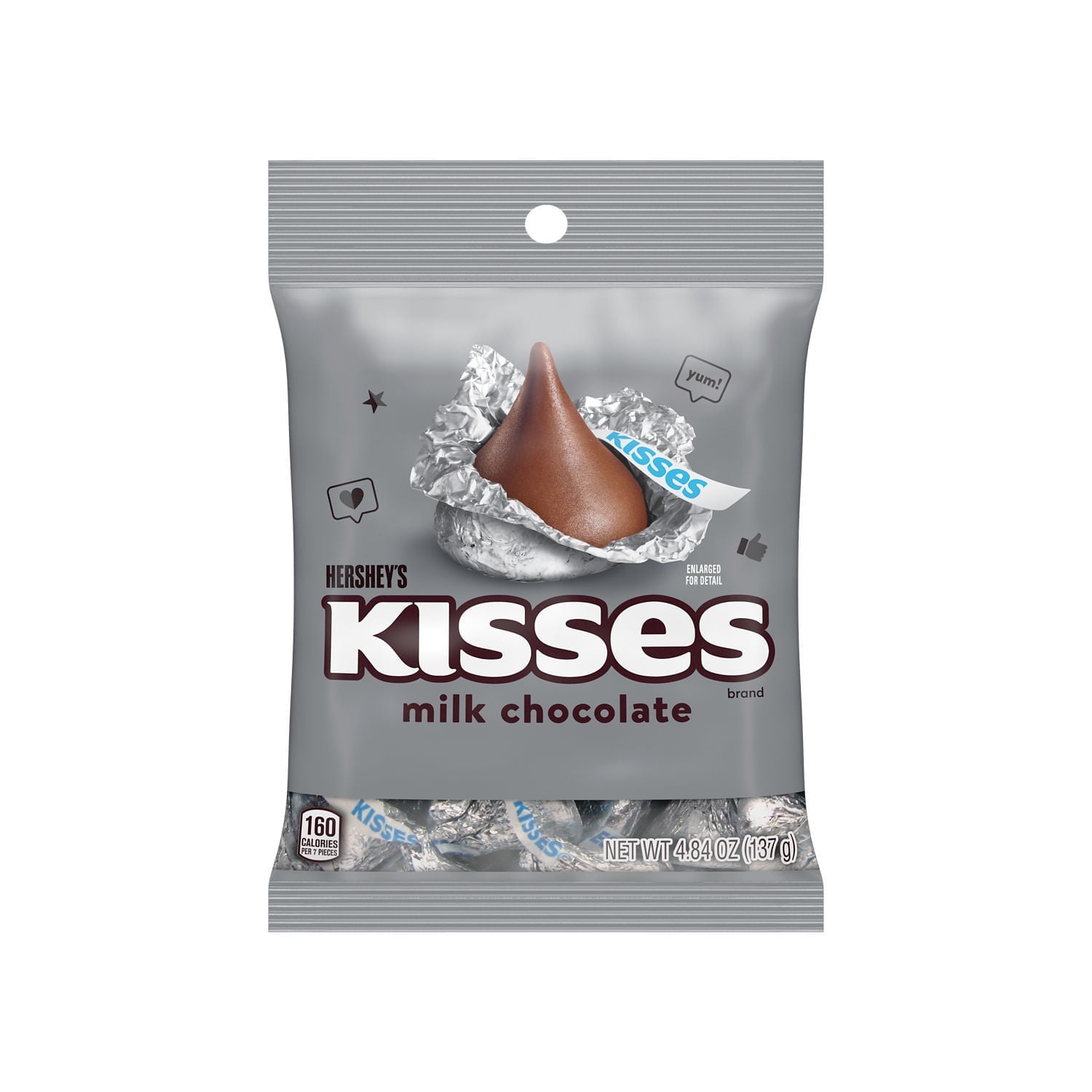 Hershey's Kisses Milk Chocolate Candy, Bag 4.84 oz (Pack of 4)