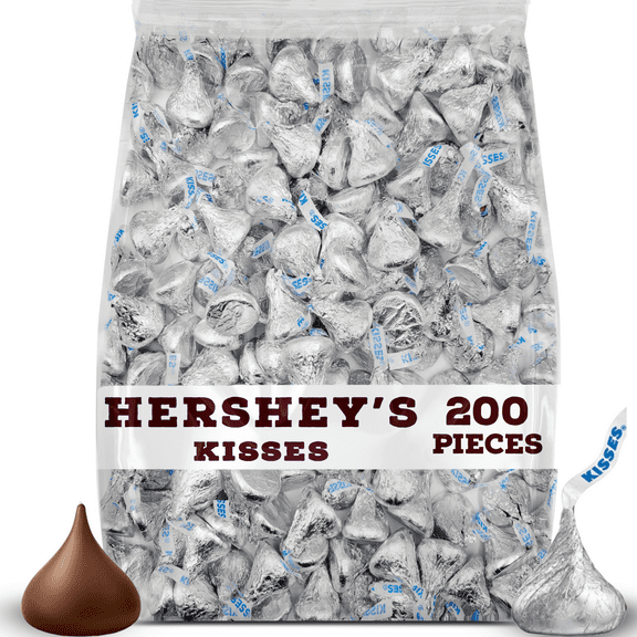 Hershey's Kisses, Milk Chocolate Candy in Silver Foil - Bulk Bag 2 Pound