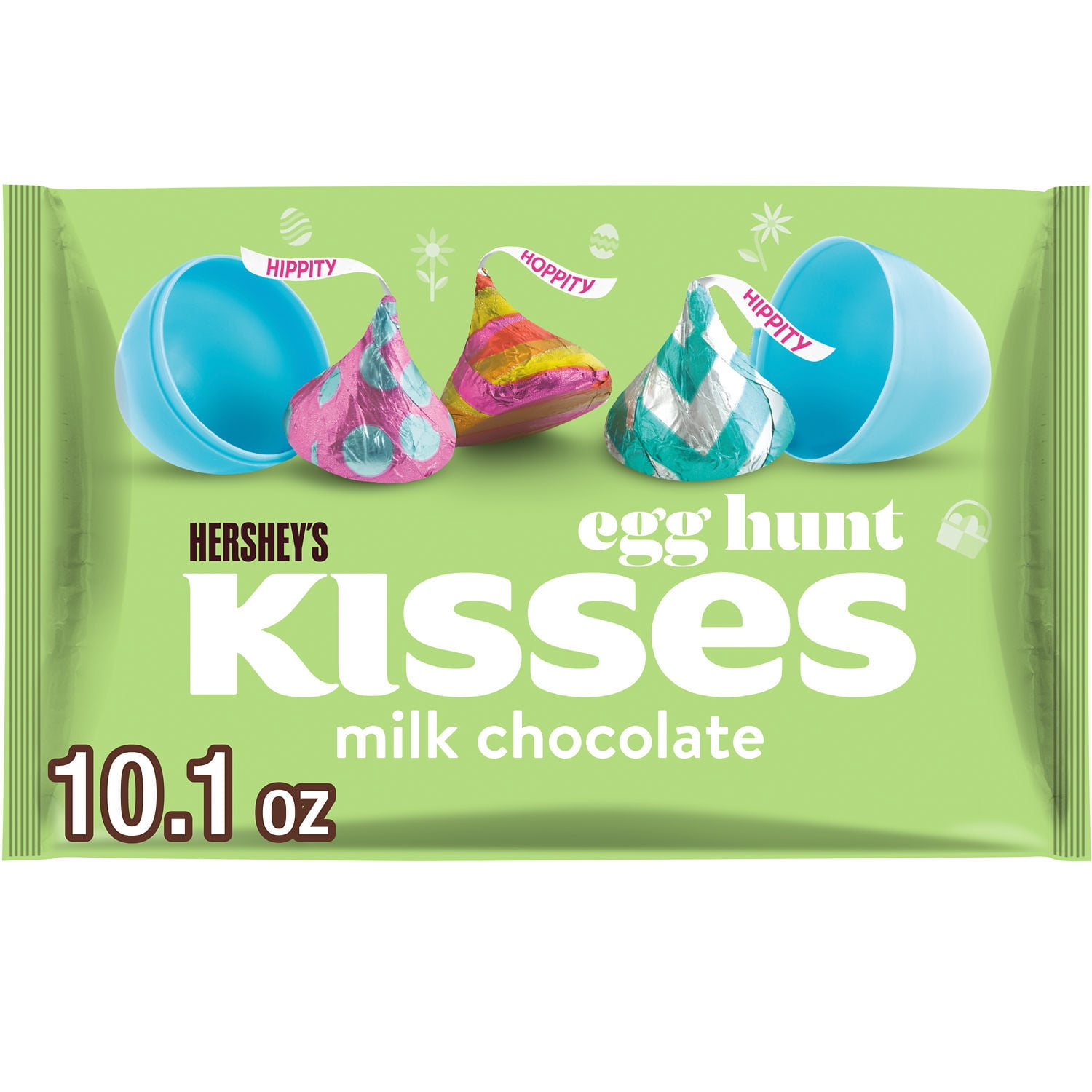 Hershey's Kisses Milk Chocolate Egg Hunt Easter Candy, Bag 10.1 oz