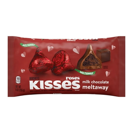Hershey's Kisses Milk Chocolate Meltaway Valentine's Day Candy, Bag 9 oz