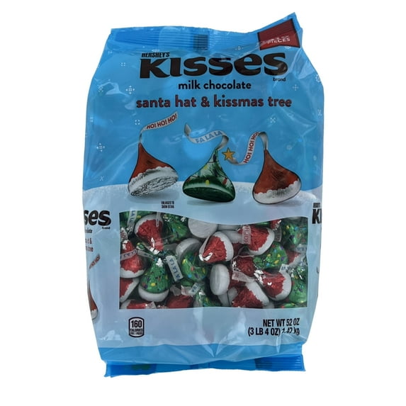 Hershey's Kisses Milk Chocolate Santa Hat & Kissmas Sweater 310 Pieces (52 Ounces/3 Pounds 4 Ounces)