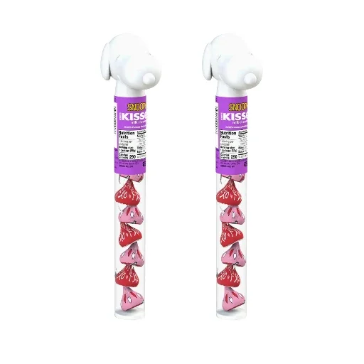 Hersheys Kisses Milk Chocolate Valentine Candy Canes, 2.08 oz, 2 Pack