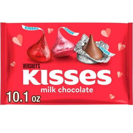HERSHEY'S KISSES Milk Chocolate, Valentine's, Candy Bag, 10.1 oz