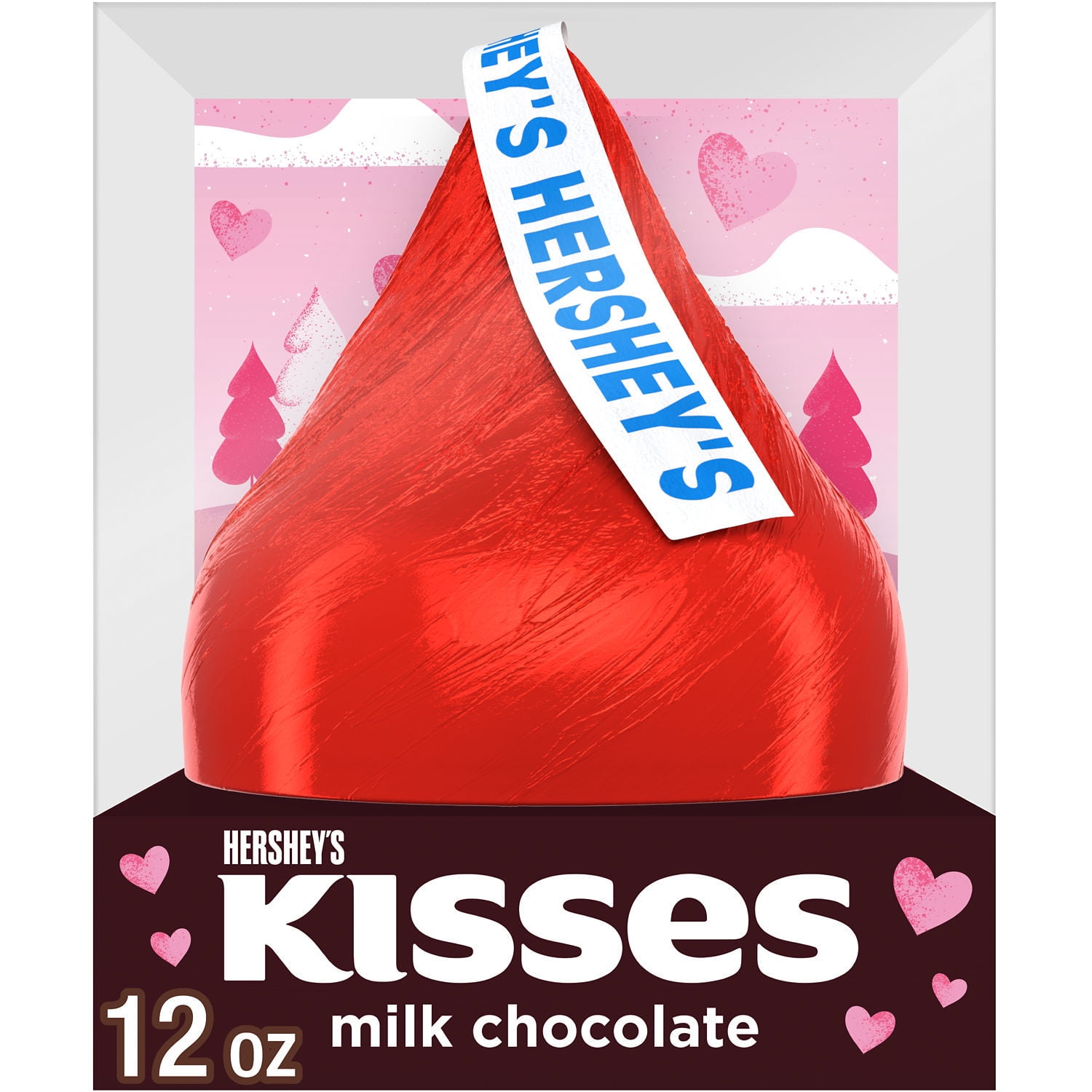 HERSHEY'S KISSES Milk Chocolate, Valentine's Candy Gift Box, 12 oz