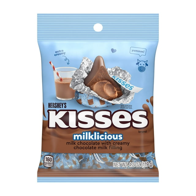 Hershey's Kisses Milklicious Milk Chocolate Candy, Bag 4.2 oz