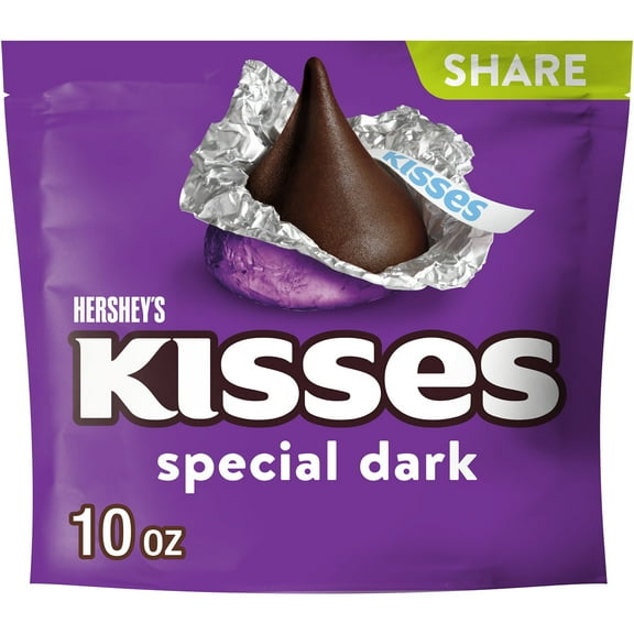 Hershey's Kisses SPECIAL DARK Mildly Sweet Chocolate Candy, Share Pack 10 oz