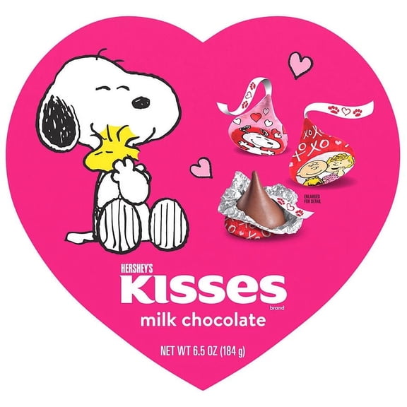 Hershey's Kisses Snoopy and Friends, Valentine's Day Candy, Gift Box Milk Chocolate 6.5 oz Pack of 2