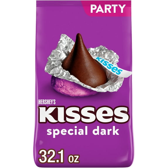 Hershey's Kisses Special Dark Mildly Sweet Chocolate Candy, Party Pack 32.1 oz