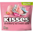 thumbnail image 1 of Hershey's Kisses Strawberry Ice Cream Cone Flavored Candy, Share Pack 9 oz, 1 of 9